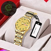 baratos Relógios Quartz-Relógio feminino digital com pulseira de aço inoxidável, calendário e indicador de semana, moderno e elegante para o dia a dia, viagens, uso noturno, ocasiões casuais, esportes e negócios.