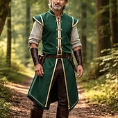 economico Capispalla-Retrò Vintage Medievale Rinascimento Gilet Senza maniche Elfo Ranger Collo alla coreana Costume Per uomo Fantasia Halloween Carnevale Fiera Rinascimentale LARP Festa a tema retrò Adulti Gilet Tutte