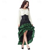 economico Outfit-Set Gotico Medievale Rinascimento Gonna Blusa / Camicia Corsetto Lunghe Pirata Linea ad A Scollo Tondo Costume Per donna Halloween Carnevale Fiera Rinascimentale LARP Festa a tema retrò Adulti