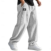 economico pantaloni casual-Per uomo Pantaloni Pantaloni Larghi Pantaloni casual Pantaloni testurizzati Jacquard Elastico in vita Gamba Dritta Semplice Traspirante Lunghezza intera Casuale Quotidiano All'aperto Vacanza Moda