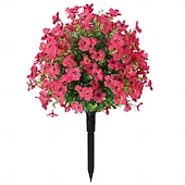  24 Inch Artificial Flower Stake Outdoor Decor Violet  Boxwood Topiary Ball Trees Multi-Color Garden Stakes for Yard & Lawn, No Fade Heavy Duty Plastic, All Season Decoration