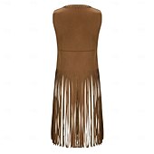 economico Cime-Retrò Vintage Anni '70 Disco Gilet in camoscio Hippie Disco Frangia con nappe Costume Per donna Halloween Carnevale Mascherata Festival Musicale Performance Parata dell'Orgoglio Adulti