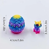 ieftine Paști-Set surpriză cu 10 mini ouă de dragon, dragon de cristal imprimat 3D cu gradient de culoare, figurine drăguțe de pui de dragon, jucării decorative pentru birou, set de cadouri de colecție pentru copii.