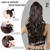 abordables Coletas-Extensión de cola de caballo para mujeres, extensiones de cabello de cola de caballo en capas de 26 pulgadas de largo, cola de caballo con cordón para mujeres negras, extensiones de cabello sintético