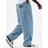  رجالي بنطلونات بنطلون مضلع السراويل الشتوية السراويل رباط الساق المستقيمة لون الصلبة راحة مكتمل الطول فضفاض مناسب للبس اليومي الأماكن المفتوحة موضة الطراز الكلاسيكي أسود أبيض غير مطاطي