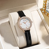 preiswerte Quarz-Uhren-Muttertagsgeschenk 1 originale Business-Stil Perlmutt-Muster-Uhr modische Damen-Uhr Ipx7 wasserdicht Freizeit Sport Quarz-Armbanduhr für Frauen Box