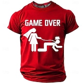  Men's Game Over Text Bride Leash Groom Silhouette Graphic Humorous Sarcastic Funny Gag Bachelor Party Wedding Groom Gift T-shirt Tee Regular Fit Casual Clothing Apparel S M L XL XXL XXXL