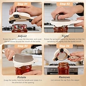 cheap Openers-4 in 1 Multi-Purpose Jar Opener, 1Pc/2Pcs Adjustable Stainless Steel Jar Opener, Multi-Functional Retractable Jar &amp; Bottle Openers, Multi Size Lid Tool for Jars Cans Wine Bottles, Home Kitchen Helper