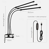 abordables Lampe de croissance LED-Lampe de croissance LED à 4 têtes à pince, spectre complet rouge &amp;Lampe de croissance bleue, 80 LED, minuterie 3/9/12 h, USB 5 V, réglable, idéale pour les serres d'intérieur, les plantes grasses, les