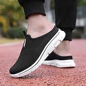voordelige Herenklompen &amp; instappers-Marineblauwe instapsneakers van mesh voor heren – lichtgewicht, ademende wandelschoenen voor dagelijks gebruik.