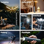 Недорогие Кемпинговые фонари и фонари-Аккумуляторный кемпинговый и рабочий фонарь на 8000 мАч с регулируемой подставкой, длина 1 метр, мощность 3000 люмен, беспроводной рабочий фонарь с 3 регулируемыми головками, диммируемый аварийный