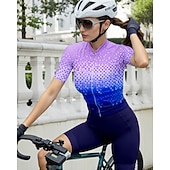Недорогие Женские майки-Жен. Велокофты Графика Геометрический принт Градиент С короткими рукавами Велоспорт Джерси Верхняя часть с 3 задними карманами