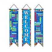 billige Hageflagg, Banner-2026 fotballcup flagg fanbanner supporterdekor atmosfære bakgrunn stoff festdekorasjon velkomstdørhengende banner, flerspråklig hei velkomstskilt, internasjonale flagg klasseromsdekorasjon