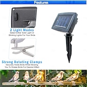 olcso Pathway Lights &amp; Lanterns-kültéri napelemes 5 izzós madárfüzér csipeszekkel, IP44 vízálló fali lámpa &amp;kerítésdekoráció, kerti, teraszi, hátsó udvari, villai és tájvilágítás