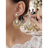 preiswerte Hochzeit ACC-Damen Tropfen-Ohrringe Blau Schwarz Weiß Legierung Vintage Träne