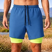 abordables Pantalones cortos de correr-Hombre Pantalones Cortos Running Pantalón Corto Short Running Pantalones cortos deportivos 2 en 1 con bolsillo para teléfono Bermudas Diario Exterior Deporte Verano Secado rápido Dispersor de humedad