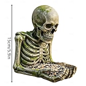 billige Utendørs vegghenger-Bigfoot fuglemater, vanntett utendørs skulptur med palmeskål &amp;skjult nøkkelhullshenger, tremontert/hengende hagedekor for fugletitting i hagen, for naturelskere