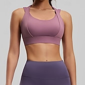 levne Sportovní podprsenky-Dámské Orta Destek Vyztužený nátělník Běžecká podprsenka Štíhlý Podprsenka nahoře S vycpávkou Tělocvična Cvičení Běh Lehká váha Elastický Prodyšné Černá Modrá Fialová Jednobarevné