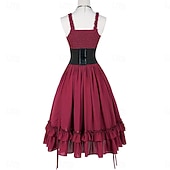 abordables Vestido-Conjunto Gótico Victoriano Renacimiento Asimétrica Vestidos Faja Collar con accesorios Princesas Corte A Disfraz Mujer Víspera de Todos los Santos Carnaval Casual Diario Feria del Renacimiento LARP