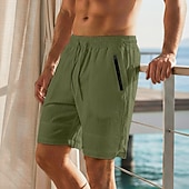 preiswerte Urlaub-Herren Shorts Leinenshorts Sommershorts Strandshorts Kordelzug Tasche Elastischer Bund Einfach Einheitliche Farbe Komfort Atmungsaktiv Kurz Lässig Täglich Ferien Mode Klassicher Stil Blau Weiß