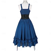 abordables Vestido-Conjunto Gótico Victoriano Renacimiento Asimétrica Vestidos Faja Collar con accesorios Princesas Corte A Disfraz Mujer Víspera de Todos los Santos Carnaval Casual Diario Feria del Renacimiento LARP