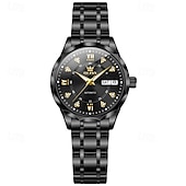 cheap Mechanical Watches-New Olevs Brand Ladies' Business Watch With Luminous Display, Calendar And Week Indication, Fully Automatic Mechanical Movement, Diamond-Set Rhombus Shape, Water-Resistant, Suitable For Casual And Spo