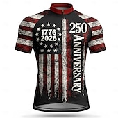 abordables Maillots Hombre-250 aniversario de Estados Unidos Día de la Independencia Día Nacional Americano Hombre Maillot de Ciclismo Bandera estadounidense de los Estados Unidos Bandera / bandera nacional Manga Corta