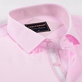 economico Camicie eleganti da uomo-Per uomo Camicia Camicia elegante Camicia con Bottoni Tinta unica Quotidiano Affari Blu chiaro Verde chiaro Blu marino Manica Lunga Collo ripiegato Tutte le stagioni Abbigliamento Patchwork