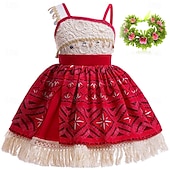 cheap Girls' Costumes-Princess Moana Dress Costume Flower Crown Movie TV Theme Costumes for Girls' Kid's Carnival Children's Day Beach Party Birthday
