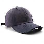 halpa Miesten pesäpallolippis-Sukupuolineutraali Pesäpallohattu Vaalea khaki Musta Puuvilla Lihaksikas Punk Muoti Vapaa-aika Kausaliteetti Päivittäin ulko- Yhtenäinen väri Ombre Aurinkovoiteet Aurinkovoide