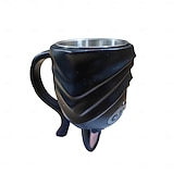 billiga Muggar och koppar-Snygg resinmugg med fladdermustema, upp och ner-vänd silhuett med kreativt svanshandtag, rolig och hållbar kaffekopp för hemmakontor, unik presentidé för halloween och högtider