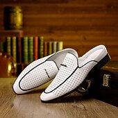 baratos Socas e Mules para Homem-Mocassins masculinos vermelhos em couro sintético – design elegante com perfurações para maior respirabilidade, perfeitos para o escritório, eventos formais e passeios casuais.