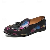 voordelige Loafers-Kleurrijke loafers van imitatieleer voor heren met kwastjes, een trendy instapmodel voor modieuze casual en semi-formele gelegenheden.