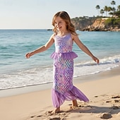  sereia Princesa sereia Vestidos Fantasia de festa temática Fantasias for Para Meninas Infantil Crianças Carnaval Baile de Máscaras Festa Feriado