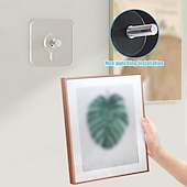 رخيصةأون خطاف-خطافات لاصقة بدون حفر، 20 قطعة من علاقات الصور بدون مسامير، خطافات جدارية لاصقة للتعليق، خطافات لولبية للتثبيت على الحائط، للتعليق على الحائط بدون مسامير للمطبخ والحمام والمنزل