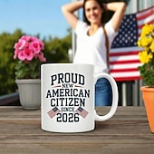 preiswerte Becher &amp; Tassen-Geschenkidee zur Einbürgerung in den USA 2026: Tasse für frischgebackene US-Bürger, Erinnerungsstück zur Einbürgerung, USA-Flaggen-Design, Glückwunschgeschenk für stolze US-Bürger