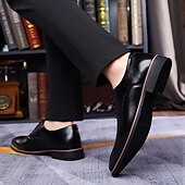 baratos Sapatos Oxford-Sapatos sociais masculinos em couro sintético, clássicos e elegantes para o escritório e ocasiões especiais.