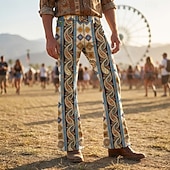 cheap Bottoms-Retro Vintage Boho 1970s Pants Bell Bottom Pants Hippie Disco High Waist Paisley Fancy Dress Men's Halloween Carnival Music Festival Retro Theme Party Adults' Pants
