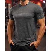 abordables Camisetas y Tops de Correr-Hombre Color sólido Camiseta Running Camiseta Compresión Camisa atlética Top deportivo Verano Manga Corta Secado rápido Dispersor de humedad Transpirable Entrenamiento de gimnasio Paseo Correr Azul