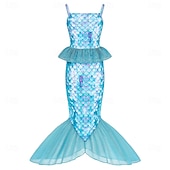  sereia Princesa sereia Vestidos Fantasia de festa temática Fantasias for Para Meninas Crianças Carnaval Baile de Máscaras Festa Feriado