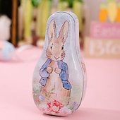 cheap Easter-1pc Easter Bunny Tin Box, Colorful Metal Cookie Candy Box, Cartoon Rabbit Gift Container for Kids, Easter Decoration