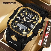 cheap Digital Watches-SANDA Men Digital Watch Creative Large Dial Outdoor Sports Luminous Stopwatch Alarm Clock Countdown Silicone Gel Silicone Watch