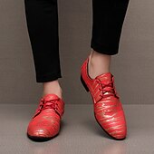 Недорогие Дерби туфли-Мужские туфли из искусственной кожи в красно-золотую полоску – стильная формальная обувь для свадеб и деловых мероприятий.