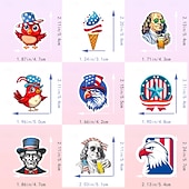  250 יחידות מדבקות 4 ביולי (5 סטים של 50) מדבקות ויניל עמידות למים עם דגל ארה"ב, פטריוטיות, למחשב נייד, אלבום תמונות, קישוטי מסיבה ליום העצמאות, ילדים ומבוגרים