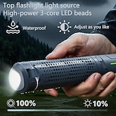 Недорогие Кемпинговые фонари и фонари-Аккумуляторный кемпинговый и рабочий фонарь на 8000 мАч с регулируемой подставкой, длина 1 метр, мощность 3000 люмен, беспроводной рабочий фонарь с 3 регулируемыми головками, диммируемый аварийный