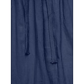 preiswerte Heim-Herren Leinenhosen Hose Sommerhose Kordelzug Elastischer Bund Gerader Schnitt Einfach Komfort Atmungsaktiv Volle Länge Lässig Täglich Ferien Urlaub Mode Schwarz Weiß Unelastisch