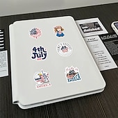  250 stuks 4 juli stickers, 5 verpakkingen van 50 patriottische waterdichte vinylstickers voor waterflessen en laptops, stickers met de Amerikaanse vlag voor Onafhankelijkheidsdag voor kinderen,