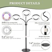 billige Plantevekstlamper-6-tommers LED-plantelys, dimbart supplementlys for innendørs bruk, justerbar høyde og teleskopisk, for saftig og grønn plantevekst, gulvlampe, vekstlampe