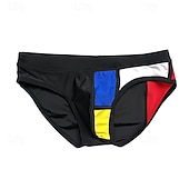 baratos Calções de banho &amp; Calções de surf-Homens Shorts de Natação Calção Justo de Natação Sunga de Natação Bloqueio de cores Secagem Rápida Esticar Respirável Calças Surfe Esportes Aquáticos Natação Verão