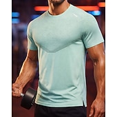 זול חולצות ריצה וטנק טופס-בגדי ריקוד גברים קולור בלוק טישרט לריצה חולצת דחיסה חולצה אתלטית צמרת ספורט קיץ פס מחזיר אור שרוולים קצרים ייבוש מהיר פתילת לחות נושם כושר אמון הליכה ג'וגינג פול שחור תלתן בגדי ספורט לבוש אקטיבי